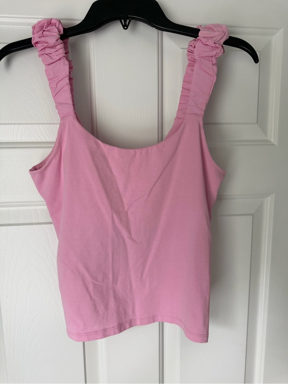 French Connection Pink Ruched Strap Tank